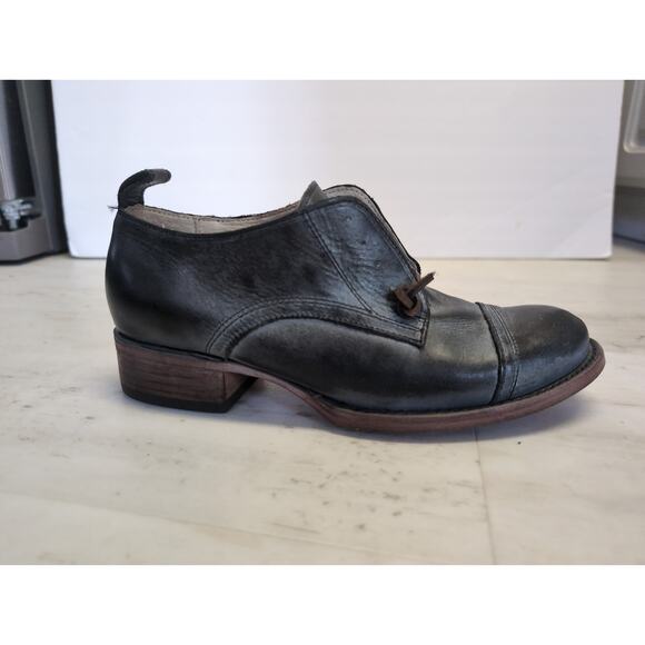 Freebird Mabel Black Leather Distressed Oxford Shoes 8 Kurt Cobain Hipster 70s - Picture 16 of 16